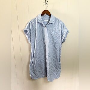 Untuck It untuckit women’s blue striped shirt dress mini size XL nautical